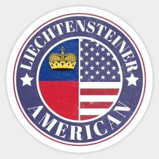 Proud Liechtensteiner-American Badge - Liechtenstein Flag Sticker